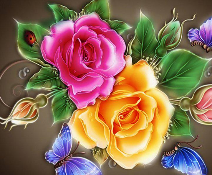 Алмазна мозаїка TK Group Квіти 40х30 см (GB76253)