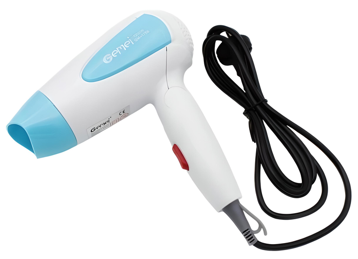 Фен для волос Gemei GM-1756 складной 1200 Вт Голубой (ML-04921) - фото 2 Фен для волос Gemei GM-1756 складной 1200 Вт Голубой (ML-04921) - фото 2