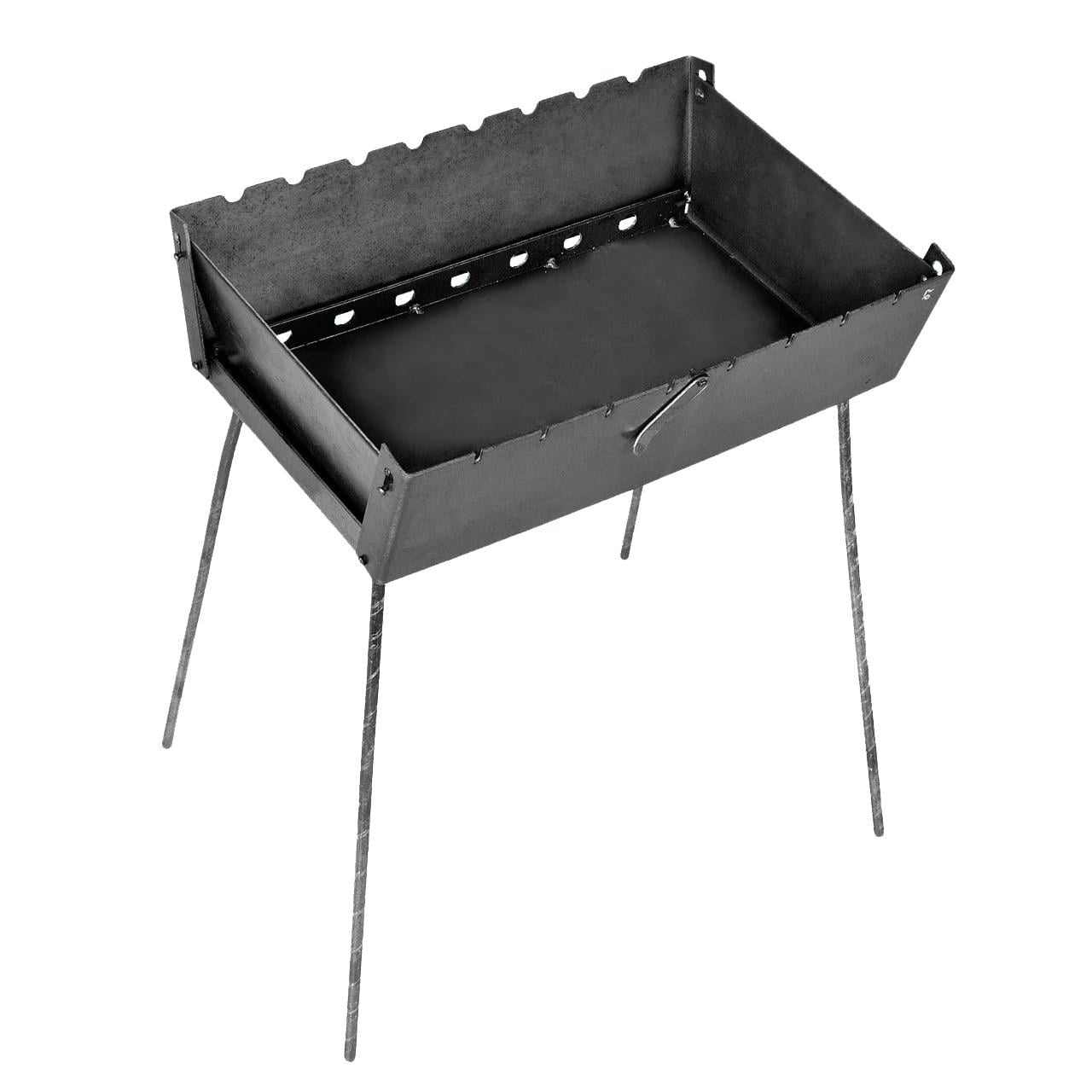 Мангал-чемодан 3 мм на 8 шампуров 450х300х140 мм