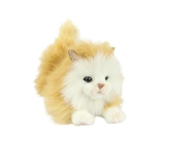 Мягкая игрушка Hansa Котенок лежащий 11х25 см Коричнево-белый