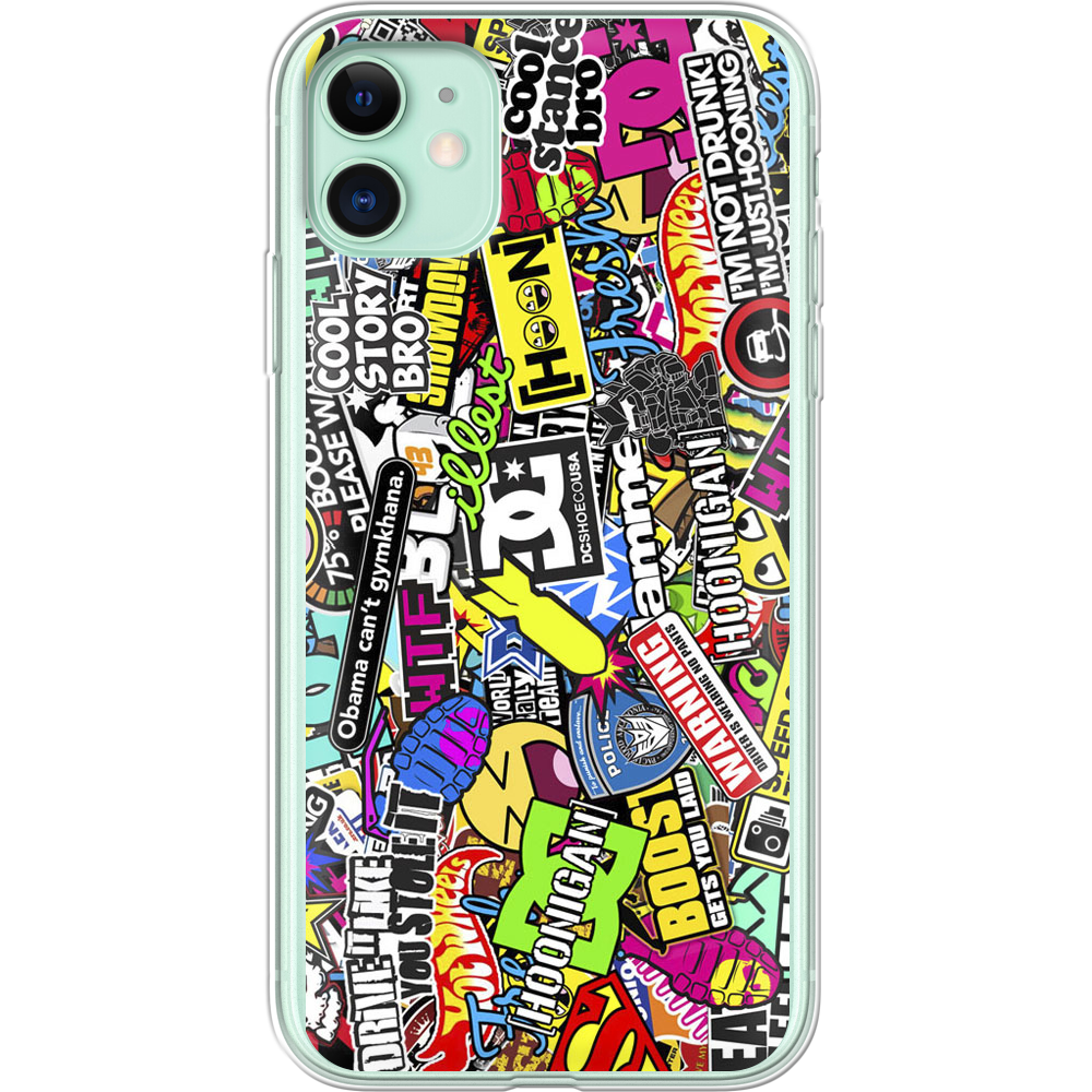 Чехол Boxface iPhone 12 mini Multicolored Inscriptions Прозрачный силикон (41084-up880-41084)