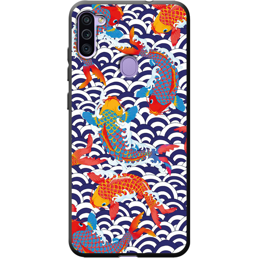 Чехол Boxface Samsung M115 Galaxy M11 Koi Fish Черный силикон (39780-up2477-40216)
