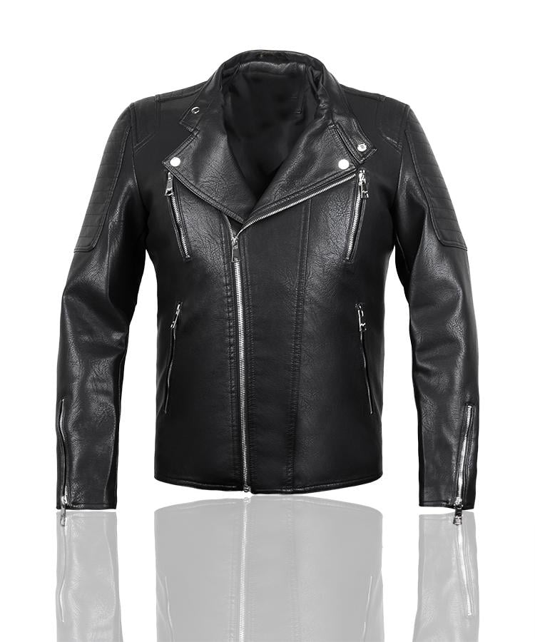 Куртка косуха Men's Style KS-4NVE из натуральной кожи р. 48 Black (8044977) - фото 2