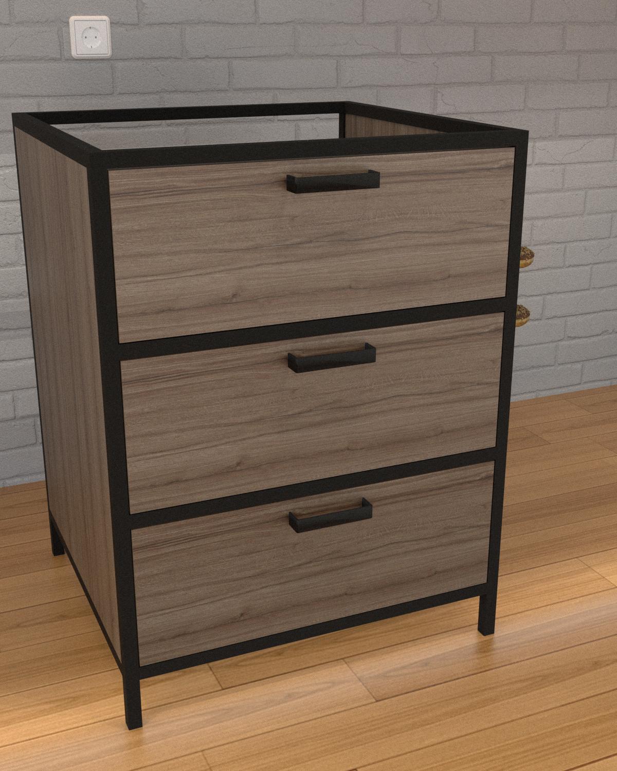 Тумба с ящиками EcoLoft Сорано DSP-1326-4 в стиле лофт Монтеверде (31919152)