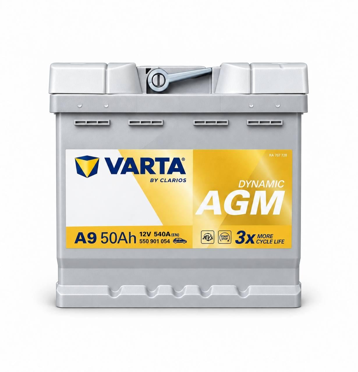 Акумулятор автомобільний Varta A9 AGM 50 Ah 540A R+ 12V (3196040566) Акумулятор автомобільний Varta A9 AGM 50 Ah 540A R+ 12V (3196040566)