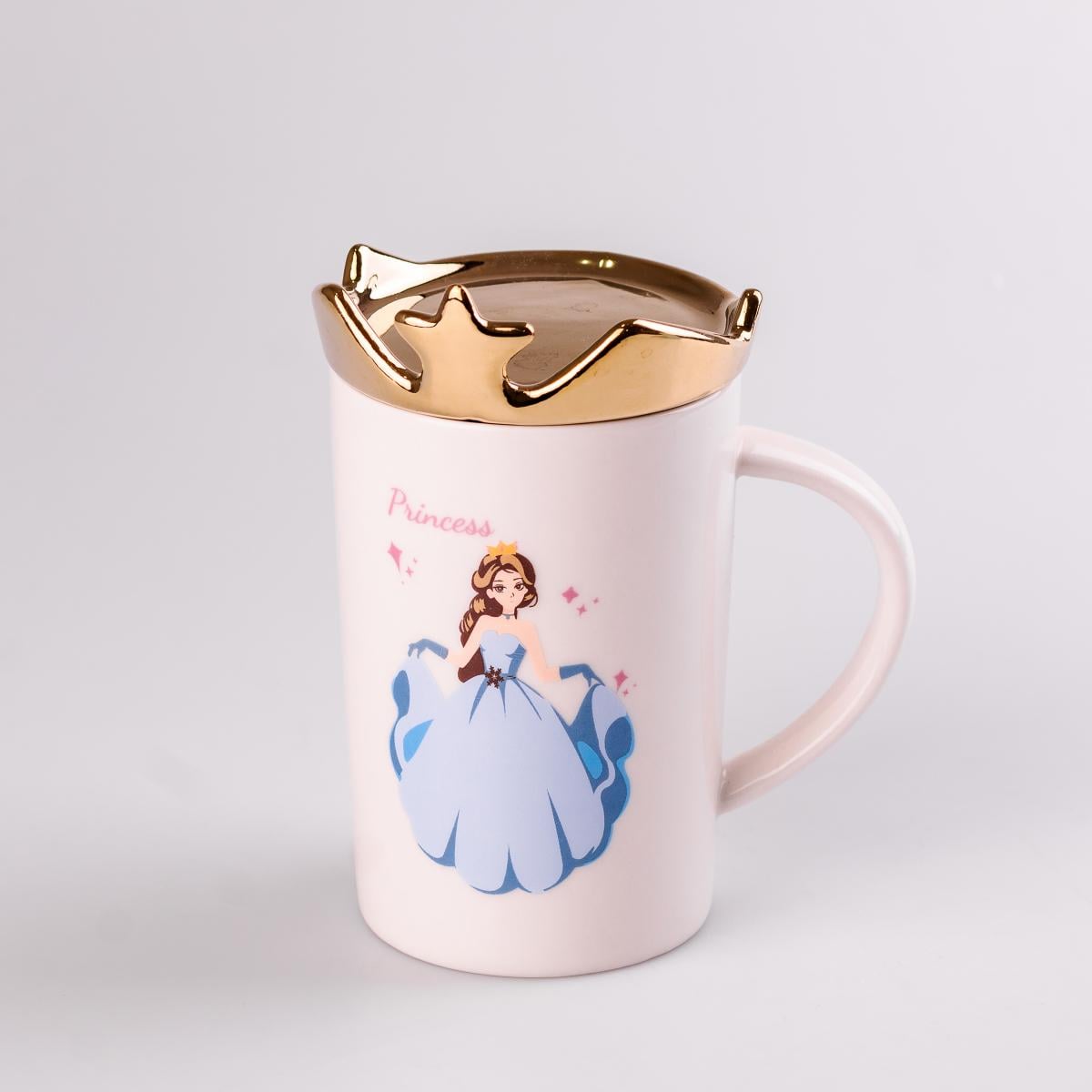 Чашка керамическая Princess с крышкой 400 мл Белый (HPCYM0845W) Чашка керамическая Princess с крышкой 400 мл Белый (HPCYM0845W)