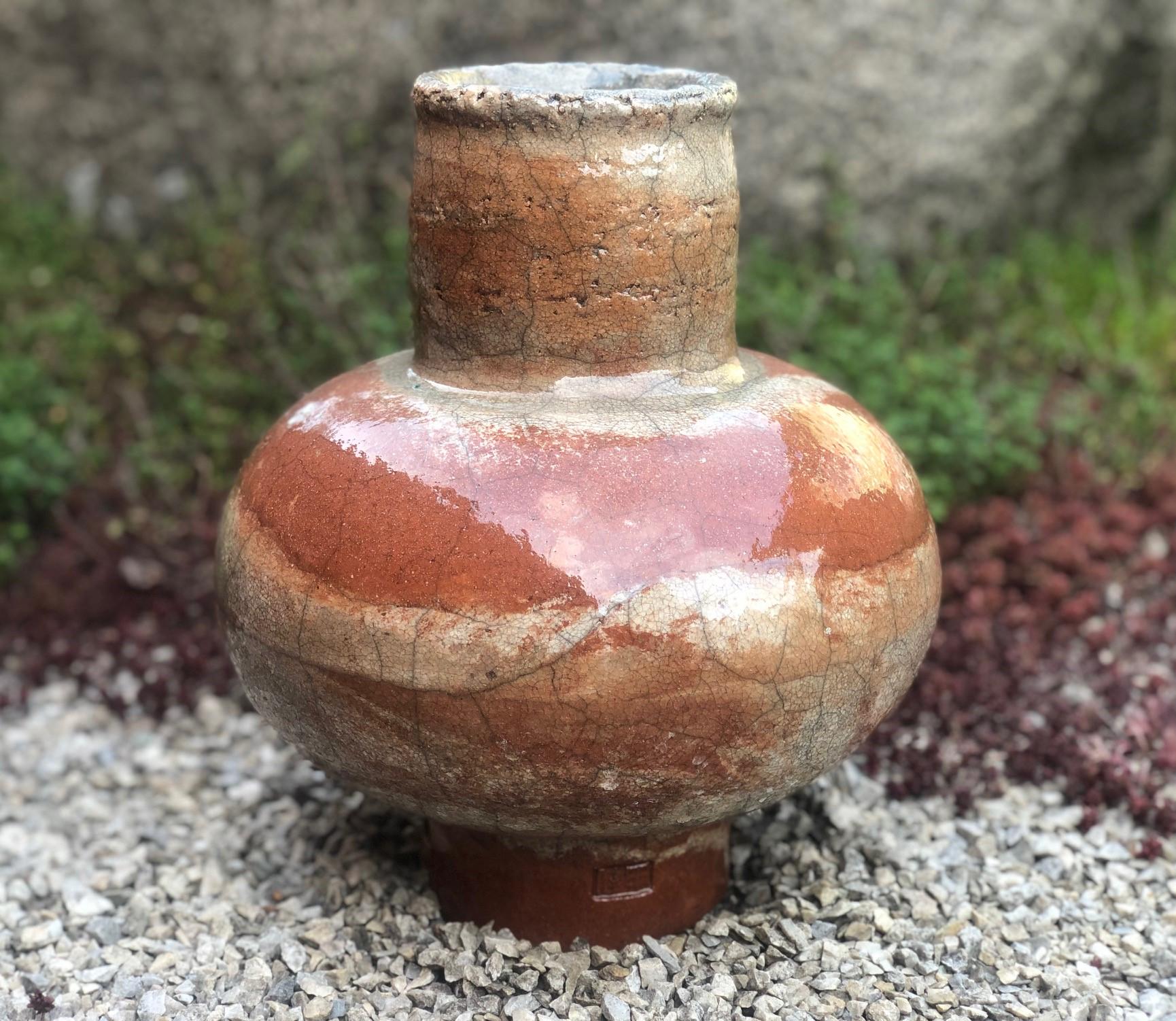 Ваза керамічна handmade в рустикальному стилі/випал в техніці Раку 32 см (SKU106) - фото 4 Ваза керамічна handmade в рустикальному стилі/випал в техніці Раку 32 см (SKU106) - фото 4