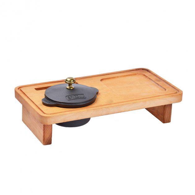 Кастрюля чугунная Brizoll HoReCa H03-D порционная с подставкой и крышкой 300 мл (NA000016)