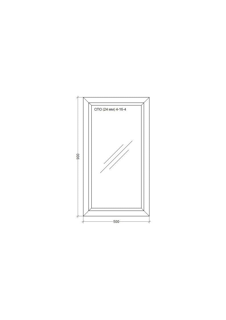 Окно металопластиковое WDS Miroplast глухое 500х900 мм (M.0.24.50.90 ) - фото 2