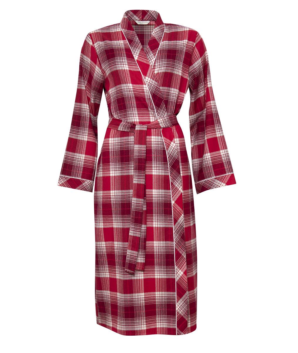 Халат женский CYBERJAMMIES Megan 4609 в клетку р. 14 L Красный (5051877321908)