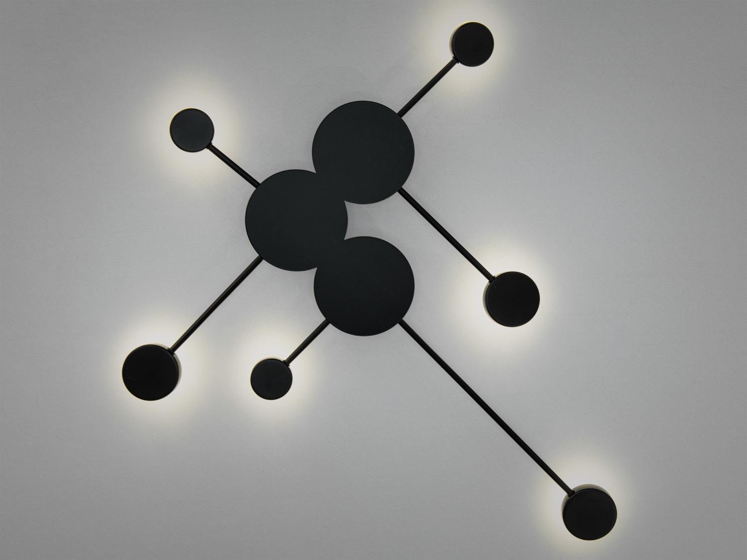 Светильник настенный светодиодный Diasha MOLECULAR WALL 24W Черный (8682/6BK)