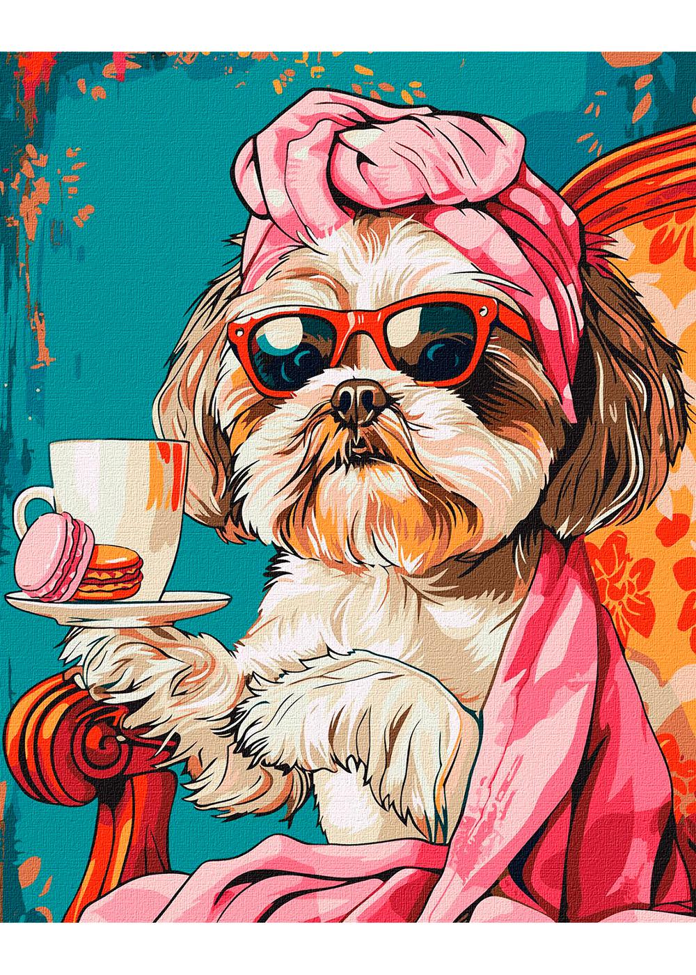 Картина по номерам ИДЕЙКА Игривый ши-тсу 40х50 см (KHO6611)