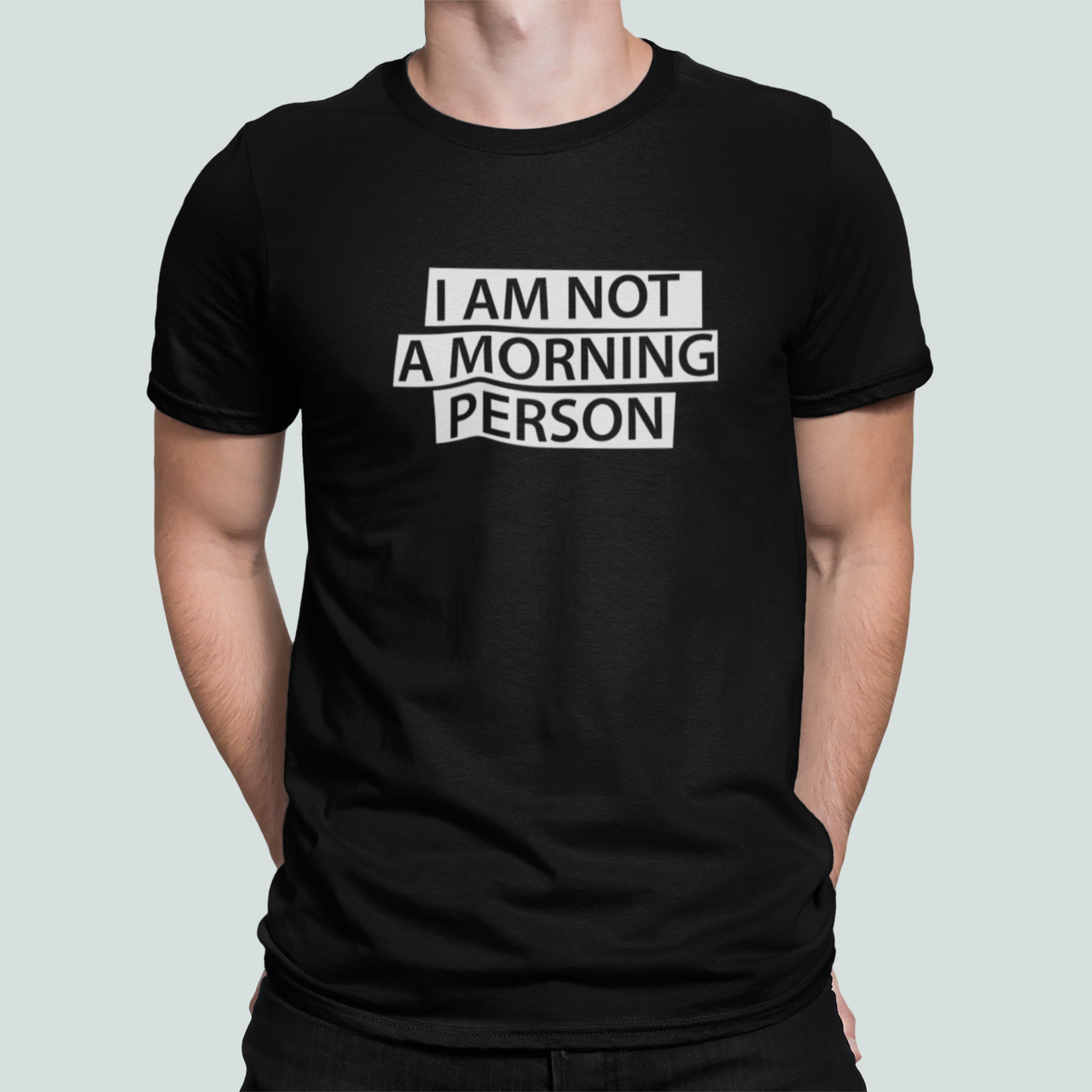 Футболка мужская Stedman с принтом "I am not a morning person" S Черный (ПН423-1)