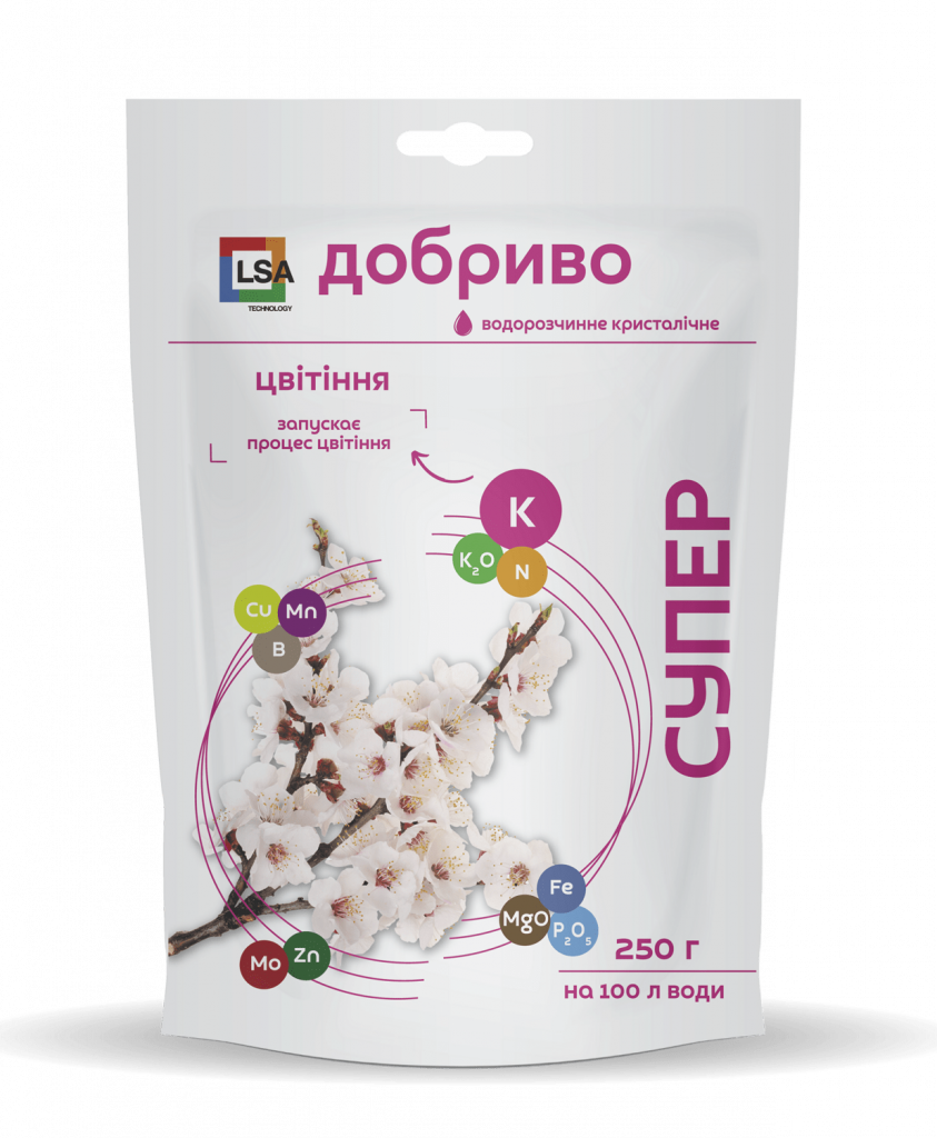 Добриво водорозчинне кристалічне Цвітіння супер 250 г