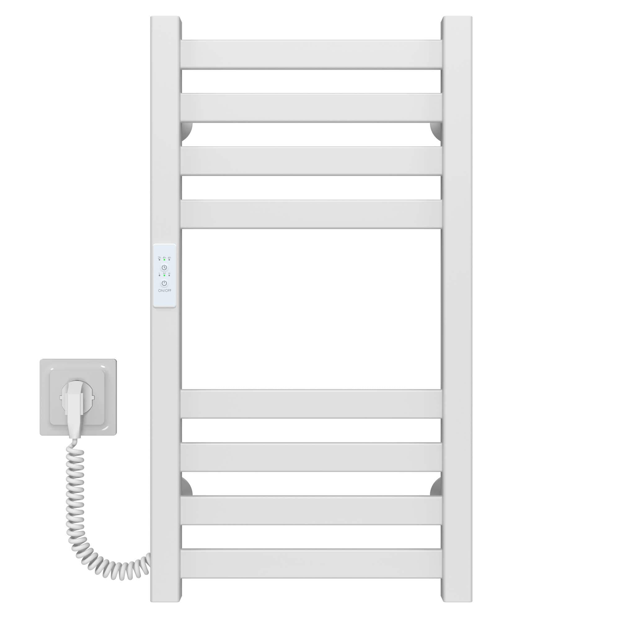Полотенцесушитель электрический Deffi Magnus П8 WD04 левое подключение нержавеющая сталь 200х600 мм Белый (A.MA.60.20.8.E.W.L.4)