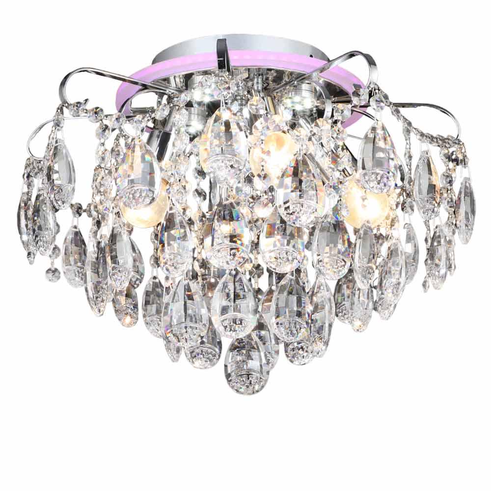 Люстра потолочная хрустальная с Led подсветкой Light House SRS-19226/4+4 Хром
