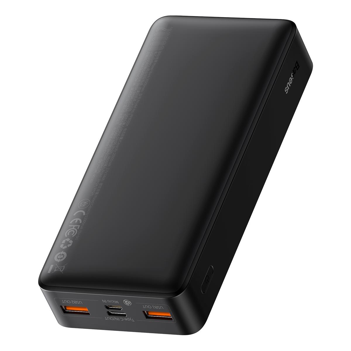 Повербанк Baseus Bipow Digital Display Power Bank 20W 20000 mAh 2USB/1Type-C PD/QC/3A Черный (PPDML-M01) - фото 5 Повербанк Baseus Bipow Digital Display Power Bank 20W 20000 mAh 2USB/1Type-C PD/QC/3A Черный (PPDML-M01) - фото 5
