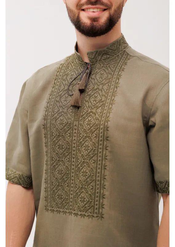 Вышиванка мужская р. 56 Зеленый (482) - фото 3 Вышиванка мужская р. 56 Зеленый (482) - фото 3