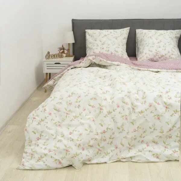 Комплект постельного белья Viluta с узором ранфорс полуторный премиум 150x214 см Белый (PB-456-A-1095)