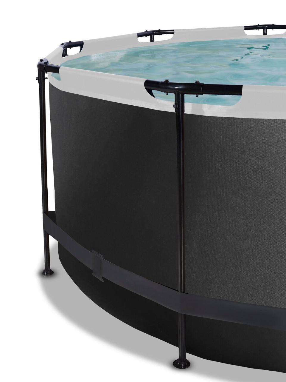 Бассейн каркасный с накрытием и нагревом воды Exit Toys 360х122 см Черная кожа (2399394072) - фото 3 Бассейн каркасный с накрытием и нагревом воды Exit Toys 360х122 см Черная кожа (2399394072) - фото 3