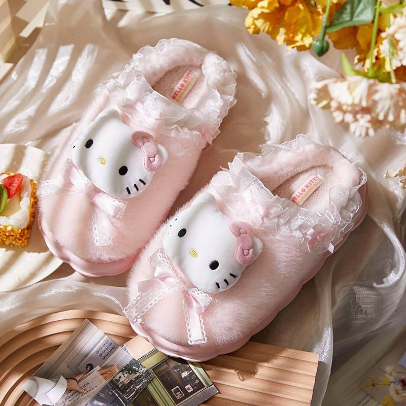 Тапочки женские домашние Hello Kitty утепленные с закрытым носком р. 35 22,5 см (10420) - фото 6