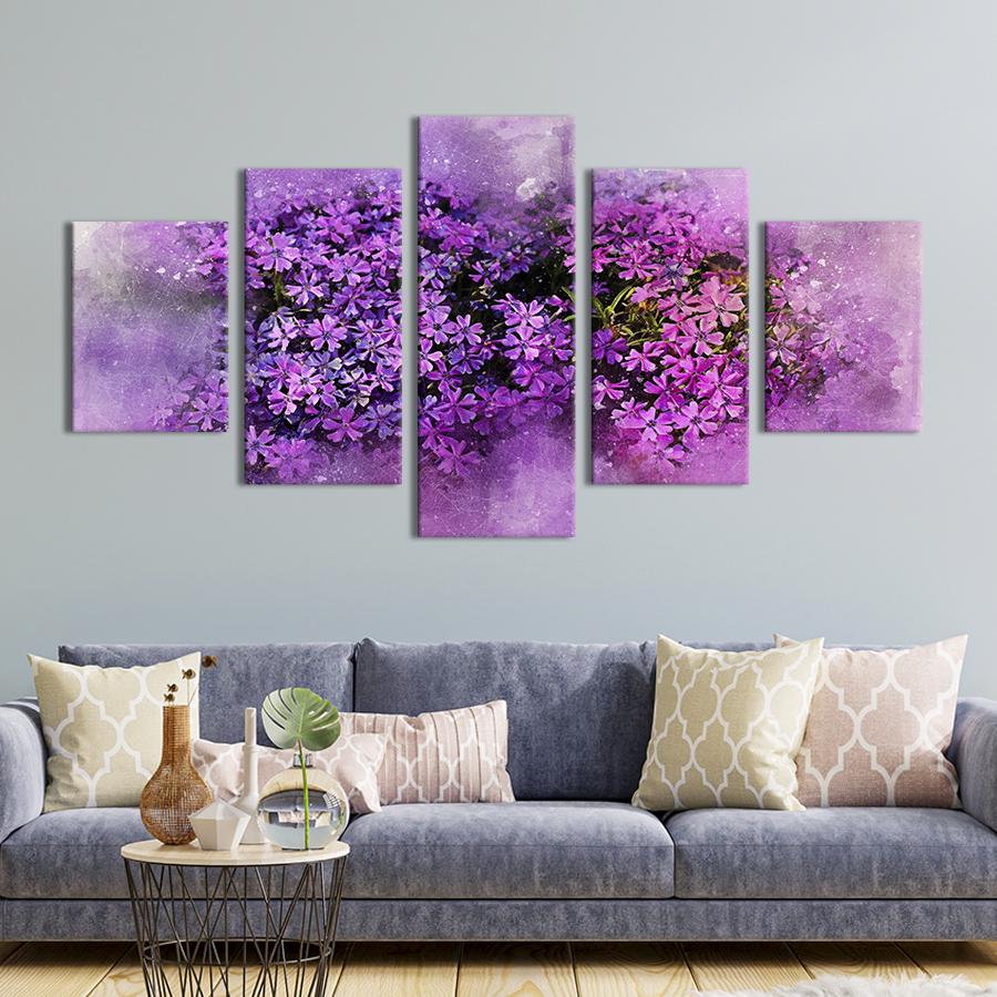 Картина на холсте Нежные цветущие фиалки 187x94 см (855-52)