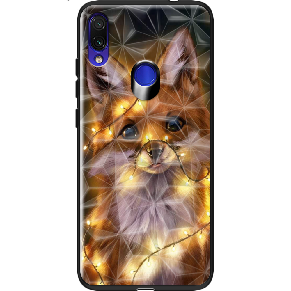 Чехол Boxface Xiaomi Redmi Note 7 Рождественская лиса Черный силикон с призмой (36202-up2399-37871)