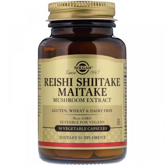 Грибний комплекс Solgar Reishi Shiitake Maitake Mushroom Extract 50 Veg caps