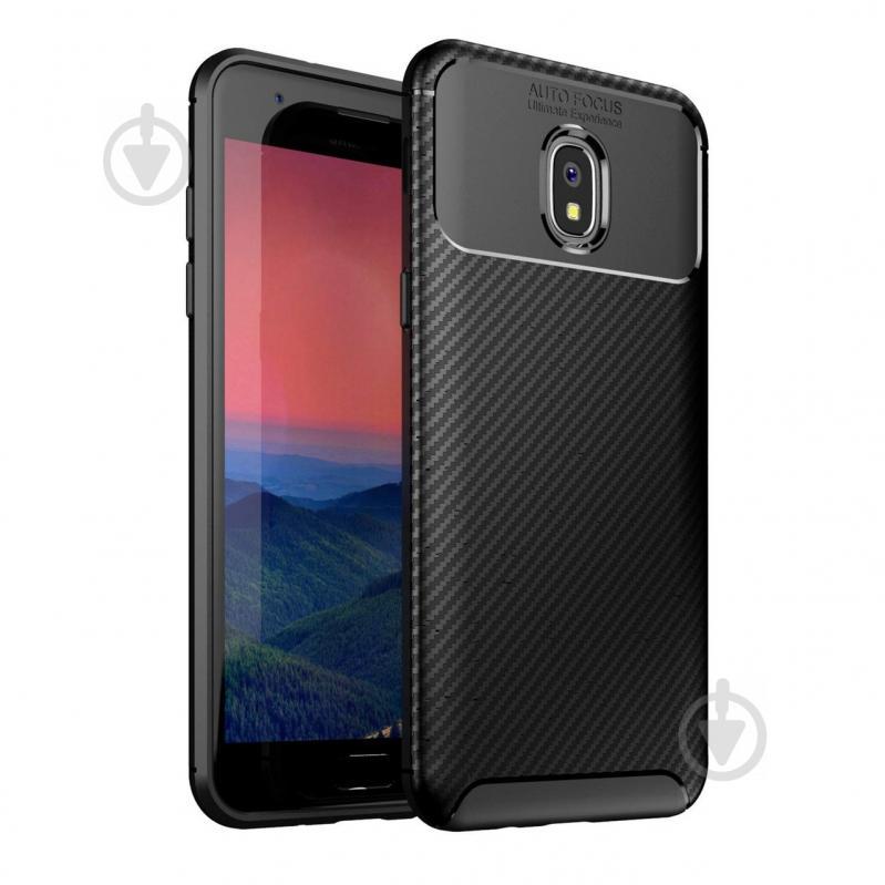 Чехол Carbon Case Samsung Galaxy J3 2018 Черный (hub_ITfI92023)