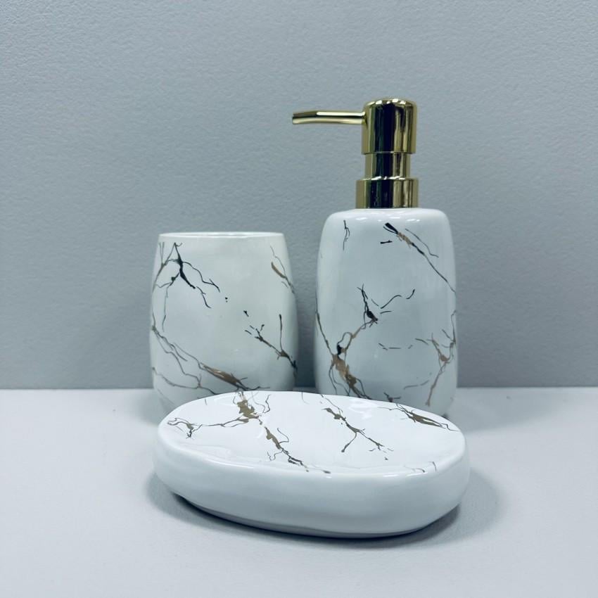 Набор для ванной комнаты Bona Di 853-171 дозатор для мыла/стакан для зубных щеток/мыльница (2553799768)