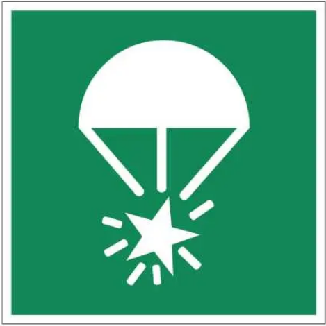 Знак Парашютные сигнальные ракеты Зеленый (д-9066)