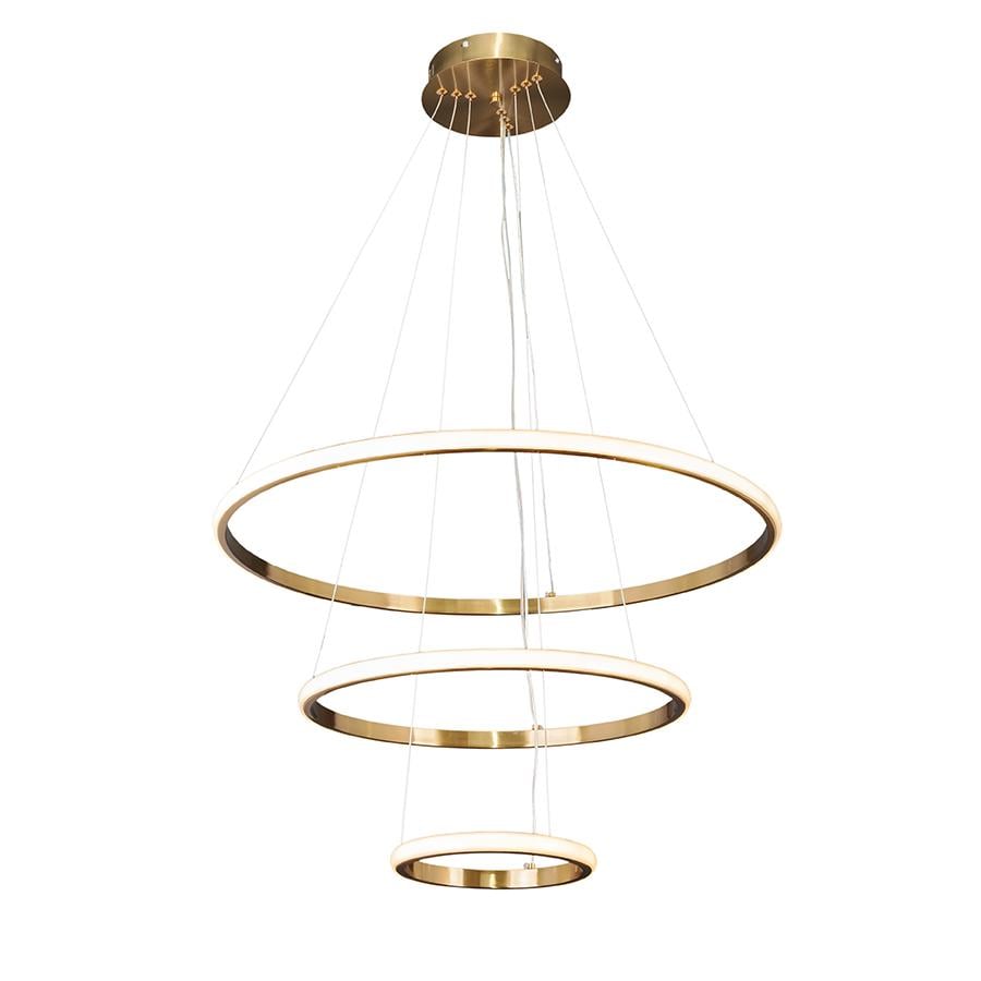 Люстра подвесная светодиодная Levistella 7521017 GAB в виде колец Бронзовый