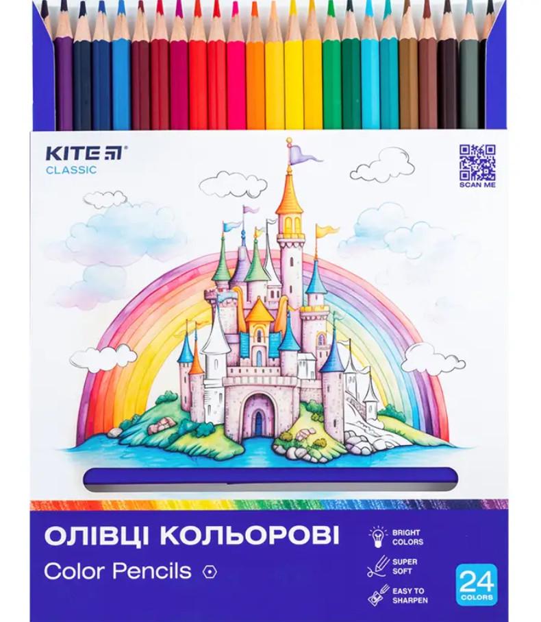 Олівці кольорові KITE Classic 24 кольори - фото 2 Олівці кольорові KITE Classic 24 кольори - фото 2