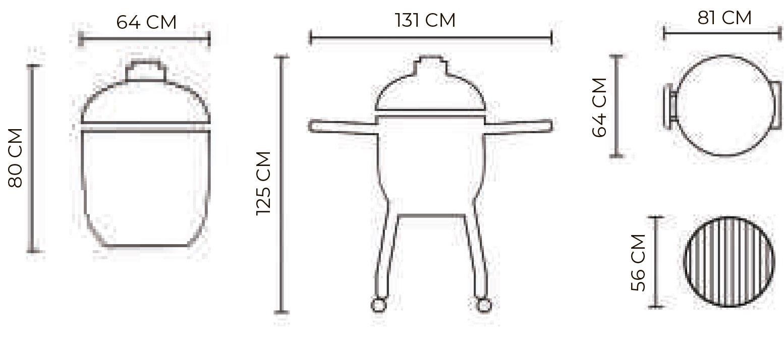 Гриль керамічний KAMADO BONO Limited 64 см Чорний (TQ0025) - фото 4