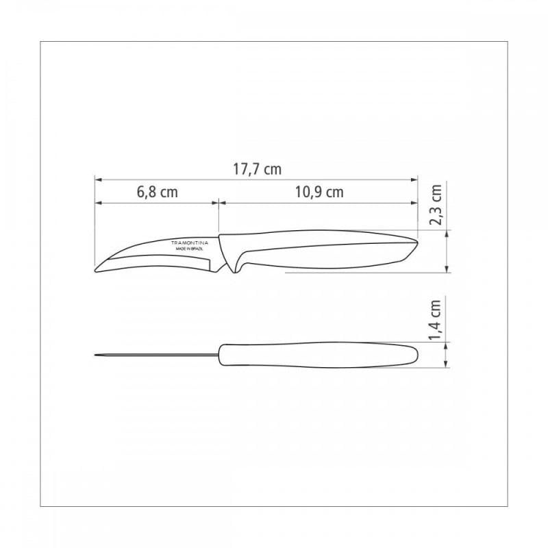 Ніж для зняття шкірки Tramontina Plenus 76 мм (23419/103) - фото 2