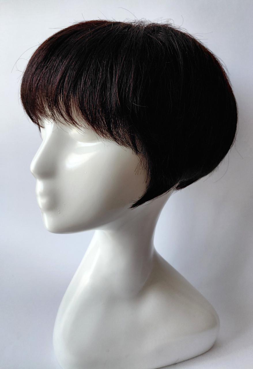 Парик из 100% натуральных волос боб каре Каштановый (2765924118)