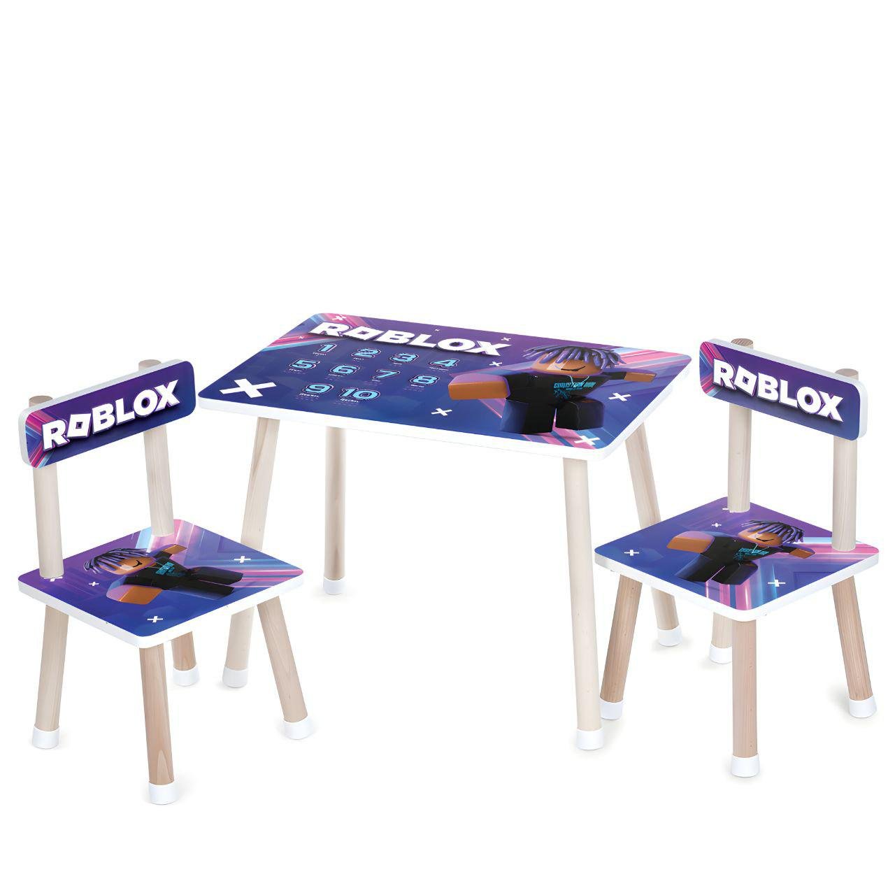 Детский стол Bambi M 501-9 Roblox деревянный с двумя стульчиками цифры (24758217)