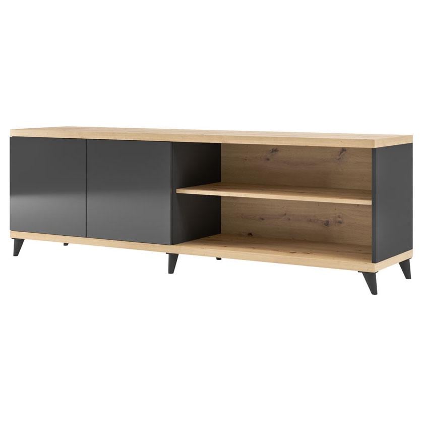 Тумба под телевизор Світ Меблів Тревизо 3 из ДСП цвет Дуб Артизан/Антрацит