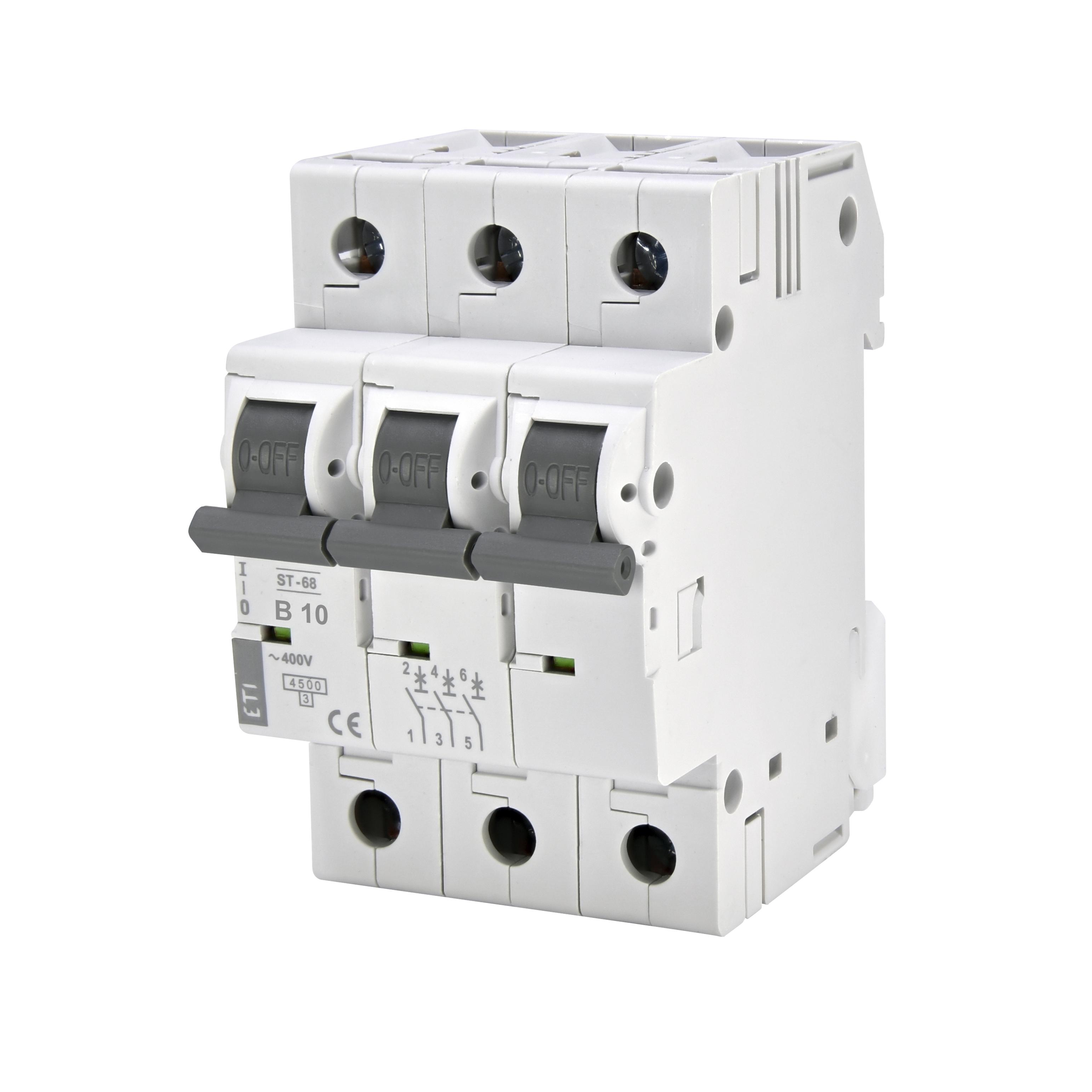 Автоматический выключатель ETI ST-68 3P 10A B 4,5 kA 2175314