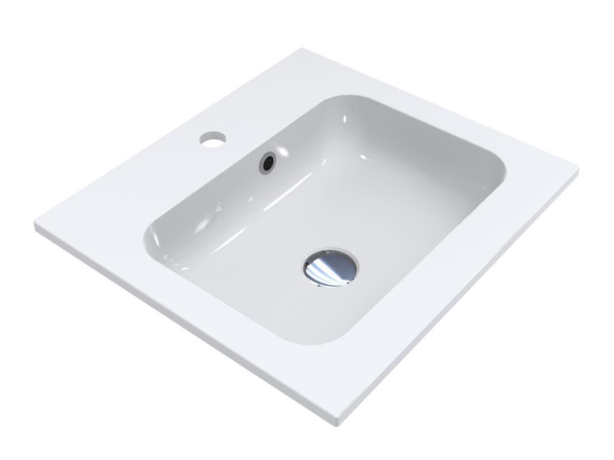 Умывальник Miraggio DELLA 500 с литого мрамора глянцевый Белый (83904)