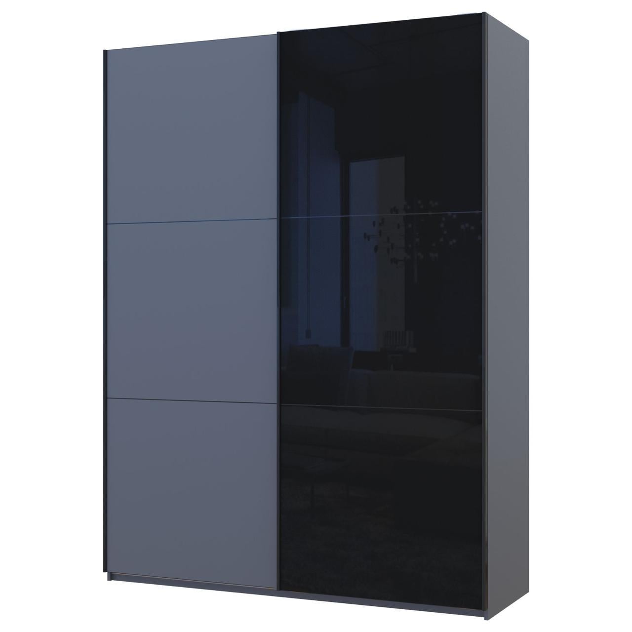 Шкаф купе Doros G-Caiser 1 ДСП/1 стекло/3 части 180х60х240 см Антрацит/Черный (42005870)