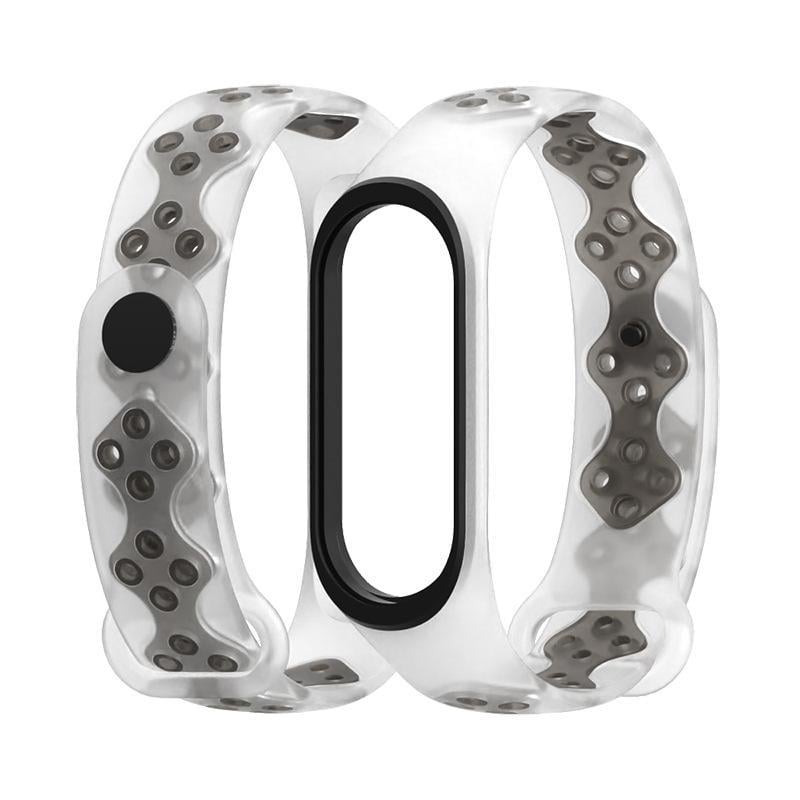 Ремешок для смарт-браслетов MiJobs Sport для Xiaomi Mi Band 4/3 Белый/Черный (1476P)