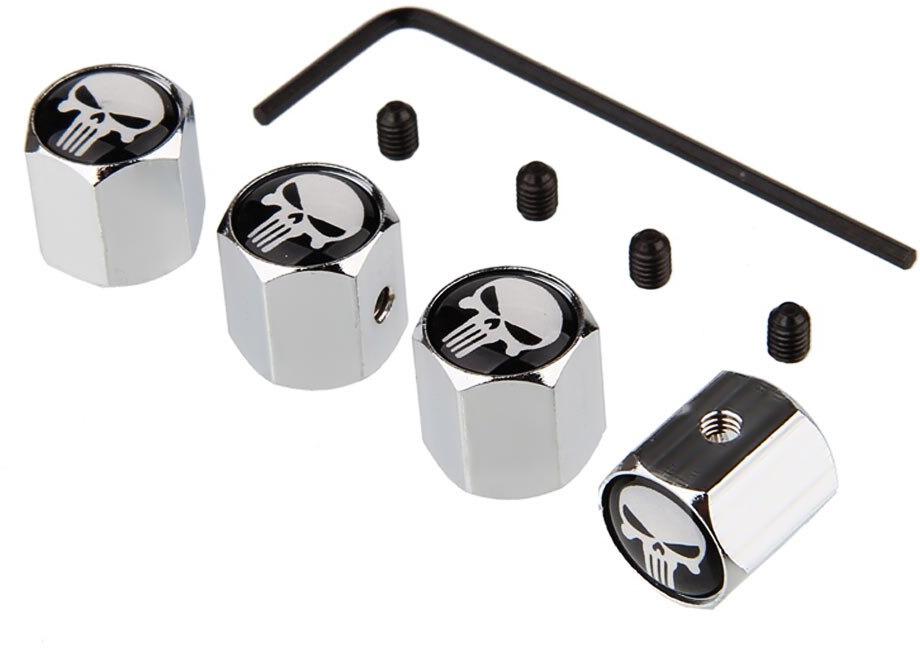 Колпачки на ниппель СlassyCap с ключом Skull 4 шт. Silver/White (16464) Колпачки на ниппель СlassyCap с ключом Skull 4 шт. Silver/White (16464)