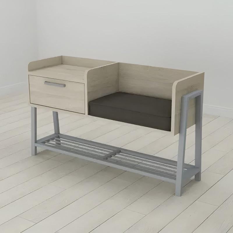 Банкетка Ferrum Decor Бланка 100х32х54 см Дуб сонома/Серый (28493699) Банкетка Ferrum Decor Бланка 100х32х54 см Дуб сонома/Серый (28493699)