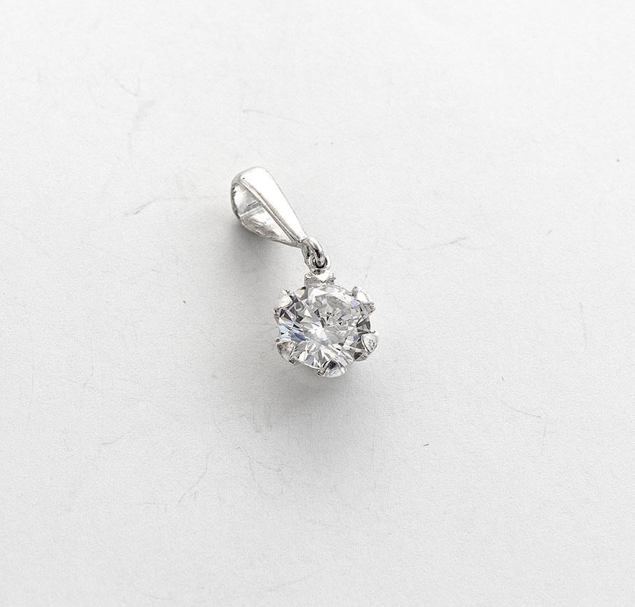 Кулон серебряный Maxi Silver 7974/1 Круг с фианитом Белый (88772)