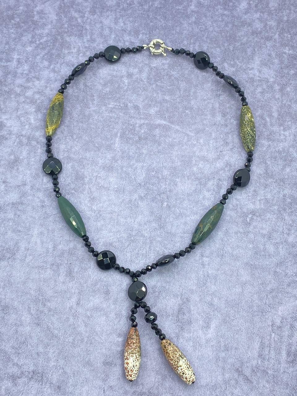 Бусы яшма 42 см Разноцветный (9922)