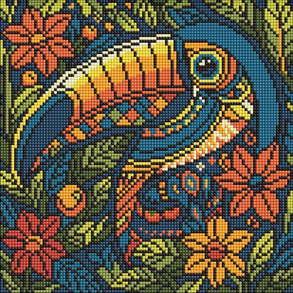 Алмазная мозаика Ideyka Витраж Тукан 30x30 см (Id-AMO8332)