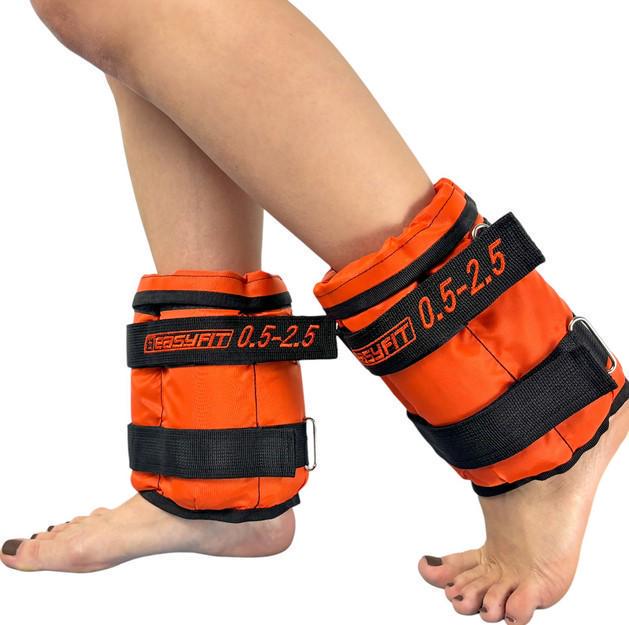 Утяжелители EasyFit для ног и рук 0,5-2,5 кг Черный/Оранжевый (EF-WHT-0,5-2,5-O)