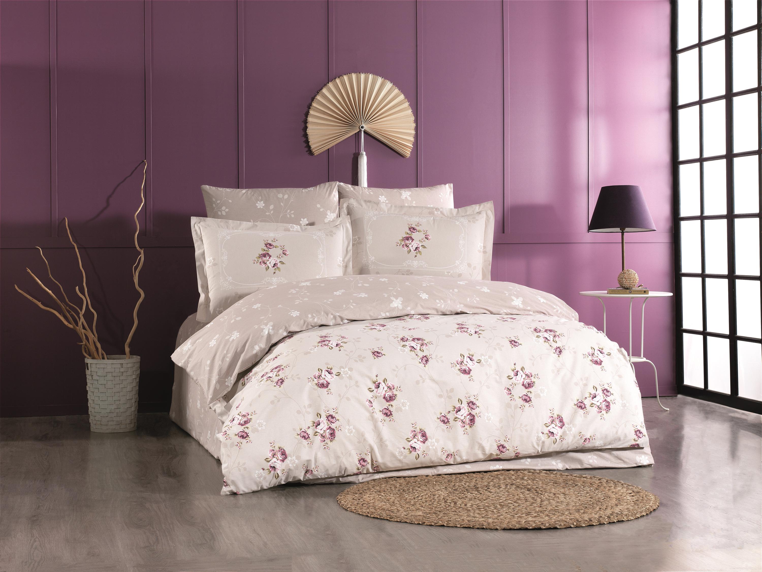 Комплект постельного белья HOBBY Poplin MARTHA 200х220 см/50х70 см 2 шт. Бежевый (8698499163195)