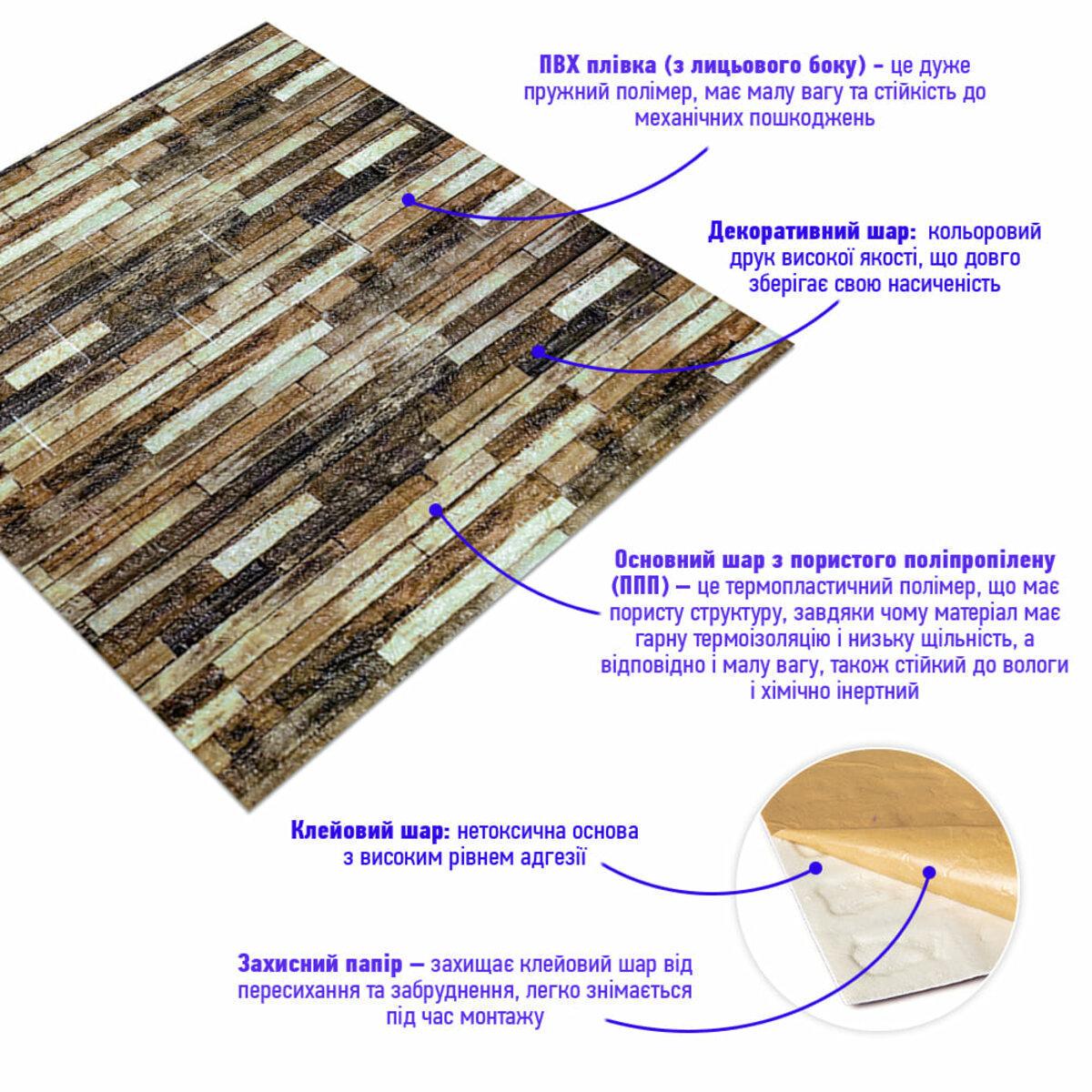 Панель самоклеюча у формі цегли 343 700x770x6 мм SW-00000890 - фото 2